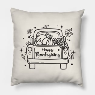 Thanksgiving Truck Pillow