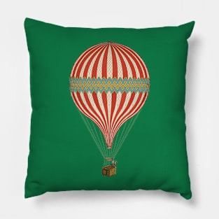 Colorful Steampunk Retro Hot Air Balloon Pillow