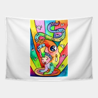 Calming Headstand Pose Tapestry