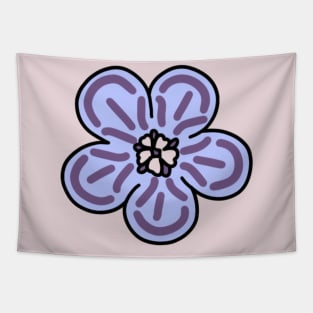 Aesthetic Cute Purple Flower Tapestry