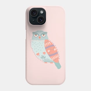 Folk Art Owl on Pink Phone Case