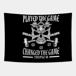 Triple H Skull And Hammers Tapestry