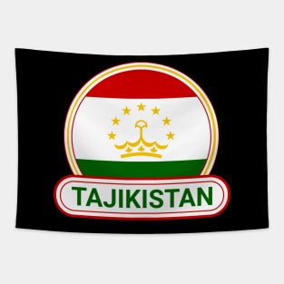 Tajikistan Country Badge - Tajikistan Flag Tapestry