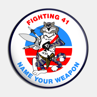 F-14 Tomcat - Fighting 41 Name Your Weapon - Clean Style Pin