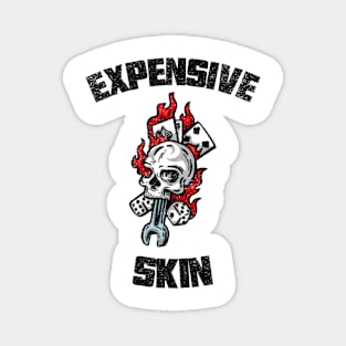 Expensive Skin Skull Dice Fire Tattoo Lover Magnet