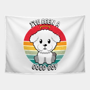 Cute furry dog is a good boy Tapestry