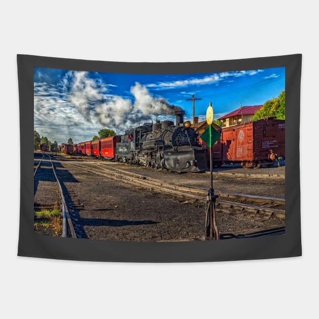 Cumbres and Toltec Narrow Gauge Railroad Chama New Mexico Yard Tapestry by Gestalt Imagery