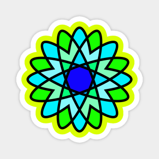 Green and Blue Flower - Flowers Magnet