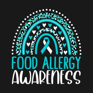 Teal Rainbow Food Allergy Awareness T-Shirt