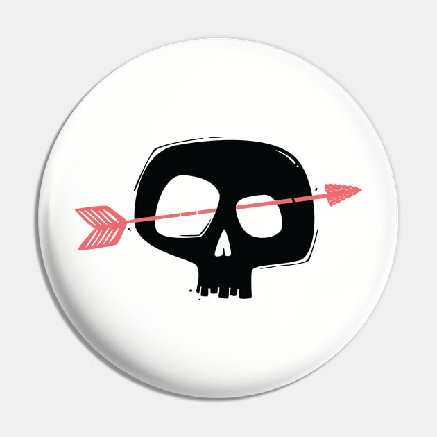 Skull and Arrow Pin by illustrationnerd