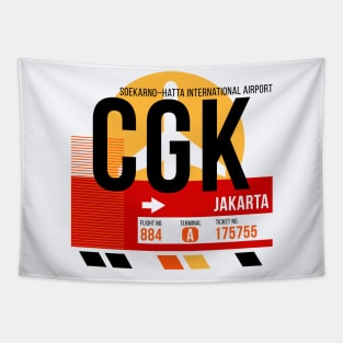 Jakarta (CGK) Airport // Sunset Baggage Tag Tapestry