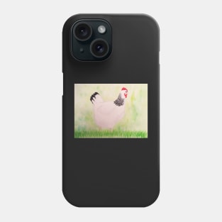 Black and White Watercolor Chicken| Melanie Jensen Illustrations Phone Case