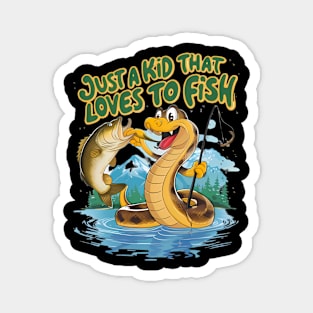 Whimsical Snake and Fish Magnet