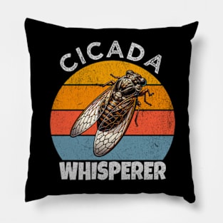 Cicada Whisperer - Vintage Entomologist Badge Pillow