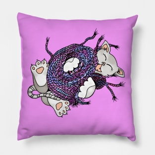 Kitty Cat Kitten & Ball of Yarn Pillow