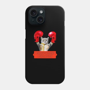 Boxing Cat Furry-weight Champion Phone Case