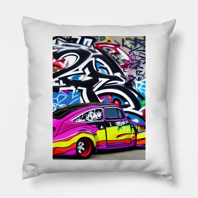 Graffiti Hotrod Pillow by BryanWhipple