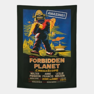 Classic Science Fiction Movie Poster - Forbidden Planet Tapestry