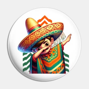 Mexican Boy Dabbing Poncho Cinco de Mayo Pin