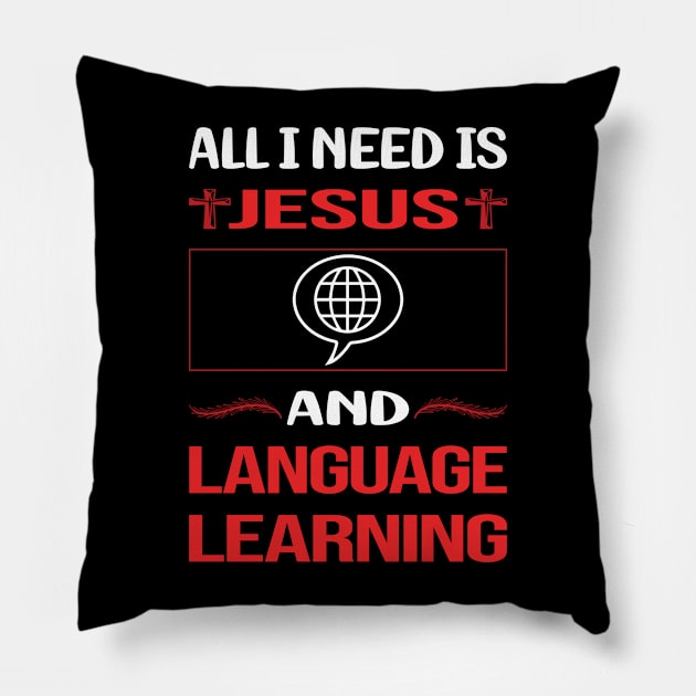 Funny Jesus Language Learning Pillow by lainetexterbxe49