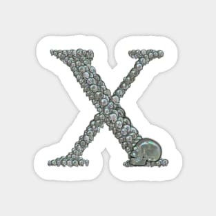 Skull Alphabet X Magnet