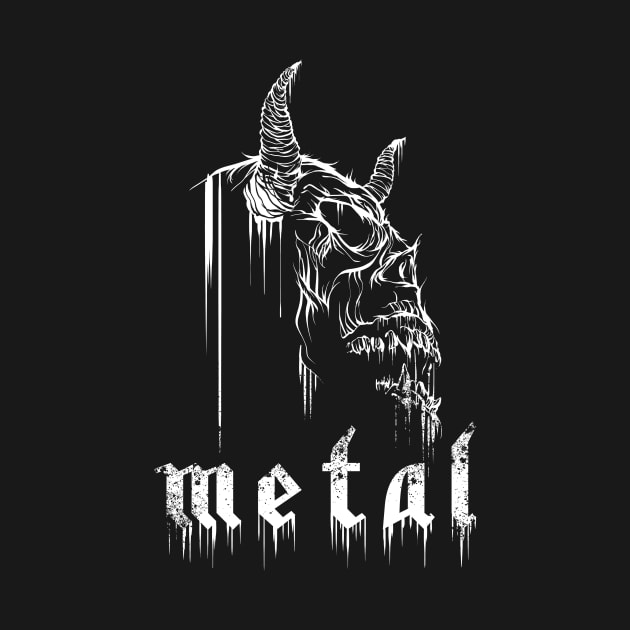 Metal Skull, Music, Death, Devil Horns by StabbedHeart