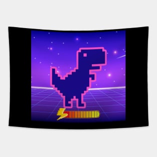 Outrun Power Up Dinosaur Tapestry