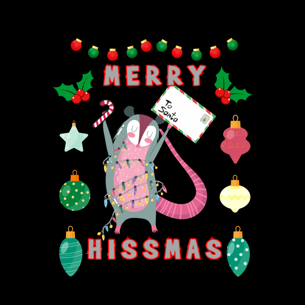 Merry Hissmas Opossum by DorothyPaw