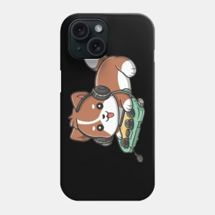 Happy cute dog chilling and gaming Phone Case