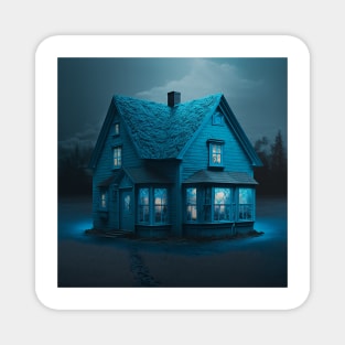 Blue House Magnet