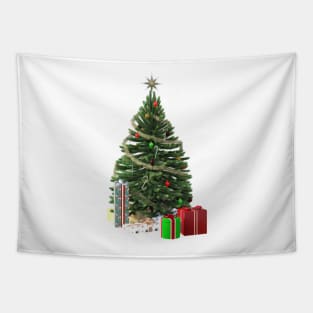 Christmas tree and gift Tapestry