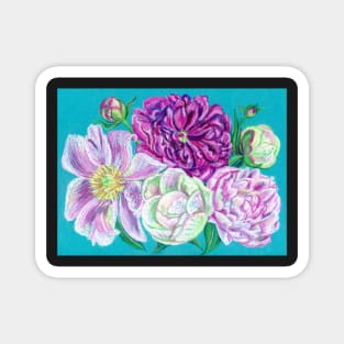 Peonies flowers Magnet