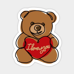 Teddy Bear Heart Magnet