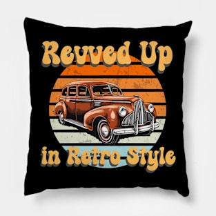 retro car Revved up in retro style Pillow