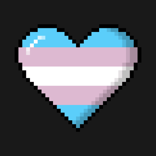 Transgender Pride Pixel Heart by wheedesign