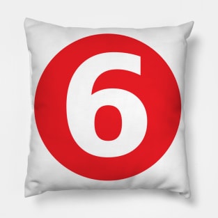 Number 6 Big Red Dot Letters & Numbers Pillow