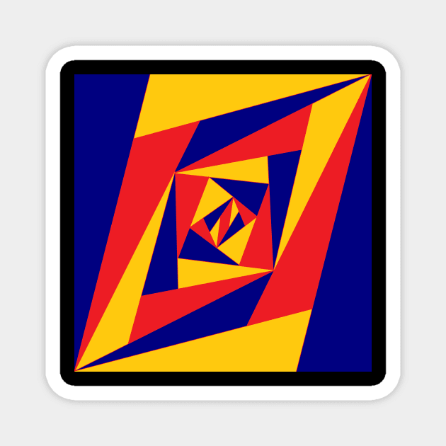 red blue and yellow  triangles Magnet by OmarZArtShop