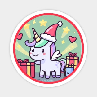 Cute Christmas Unicorn Magnet