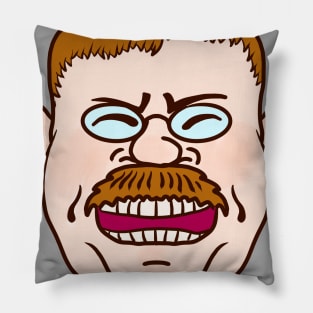 Cartoon Face of Teddy Roosevelt Lauging Pillow