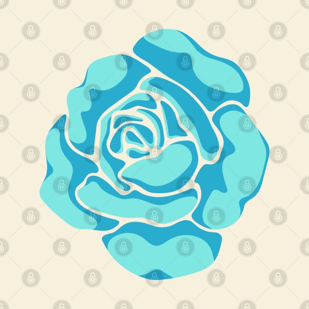 BIG ROSE Bright Turquoise Blue Flower - UnBlink Studio by Jackie Tahara by UnBlink Studio by Jackie Tahara