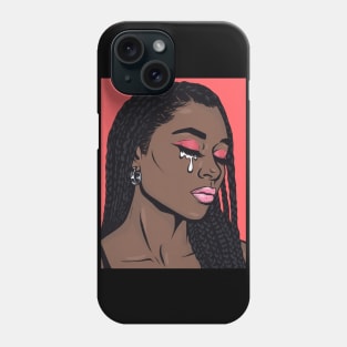 Coral Black Crying Comic Girl Phone Case