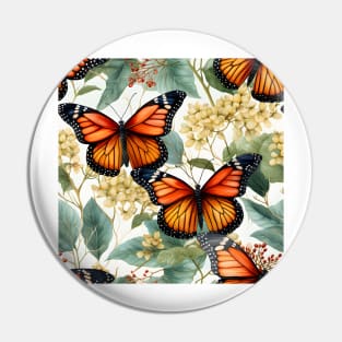 Monarch Butterflies Watercolor 17 Pin