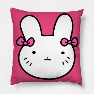 Bow Bunny Face Pillow