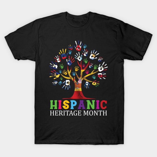Tree Flag National Hispanic Heritage Month T-Shirt Tree Flag National Hispanic Heritage Month T-Shirt