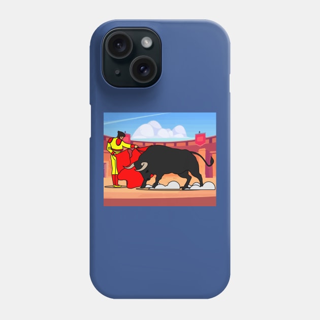 Arena Bullfight Torero Bull Phone Case by flofin