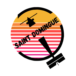 Saint Domingue, Dominican Republic - Retro Sunset Vintage Plane Airpot Travel Design T-Shirt