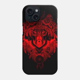 American Indians fire red wolf Phone Case