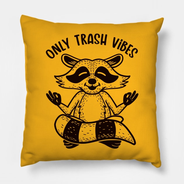 Only Trash Vibes (Lineal) Pillow by nickbeta