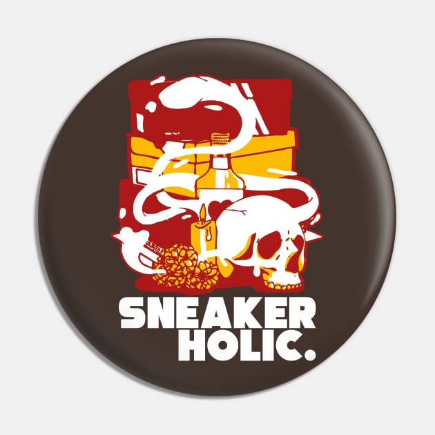 Sneaker Holic Midas Gold Retro Art Pin by funandgames