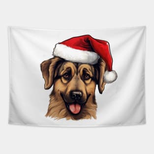 Santa German Shepherd Tapestry